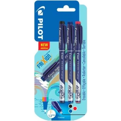 Afbeelding van Pilot Fineliner Frixion Basic, Geassorteerde Kleuren, Set Van 3 Stuks