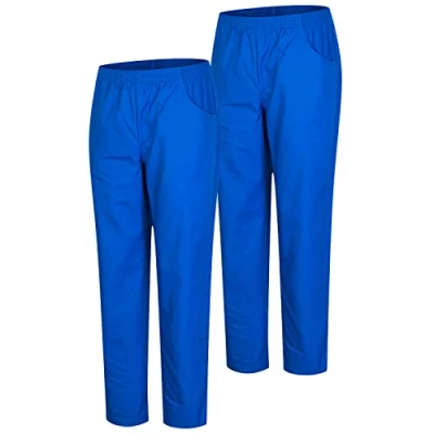 Afbeelding van MISEMIYA Verpakking van 2 stuks, uniseks, gezondheidsuniform, medische uniformen, werkbroek, Ref.8312, koningsblauw 21, L