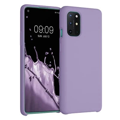 Afbeelding van kwmobile telefoonhoesje geschikt voor OnePlus 8T Hoesje met siliconen coating Smartphone case in violet lila