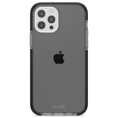 Afbeelding van Holdit Transparant Hoesje Compatibel met iPhone 12/12 Pro (6,1&quot;) Doorzichtige Schokbestendige Bumper Case TPU Clear Zwart
