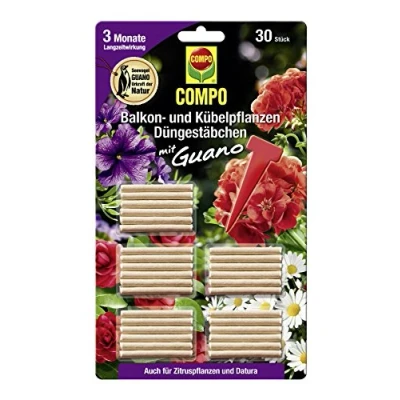 Afbeelding van COMPO Balkon en potplanten, meststokjes met guano, meststof 3 maanden langdurige werking, 30 stuks