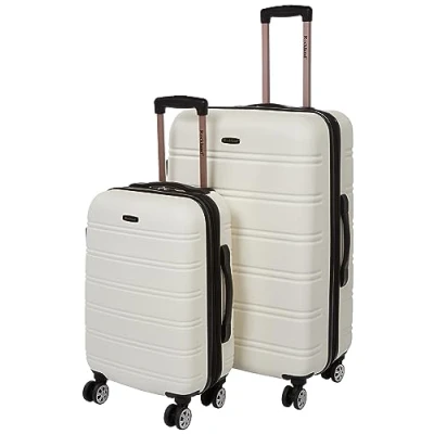 Afbeelding van Rockland Melbourne hardshell trolley, uitbreidbaar, Wit/weelderige tuin, 28&quot;x17&quot;x12&quot;,