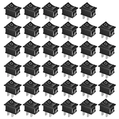 Afbeelding van GTIWUNG 35 stuks drukschakelaars AC 6A/250V 10A/125V, 2 polige boot zwarte tuimelschakelaar, SPST aan /uitschakelaar, aan/uit mini schakelaar voor auto, boot, huishoudelijke apparaten