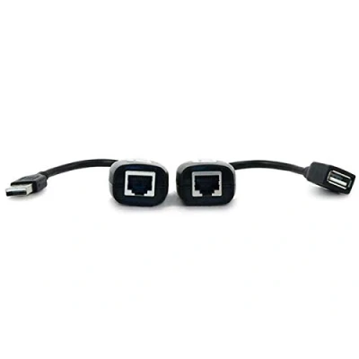 Afbeelding van Monoprice 106042 USB extender via Cat5e of Cat6 aansluiting tot 45M (150ft) voor elk compatibel apparaat, inclusief gameconsoles, camera&#039;s, printers, toetsenborden, muizen