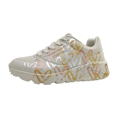 Afbeelding van Skechers uno lite metallic love in de kleur wit.