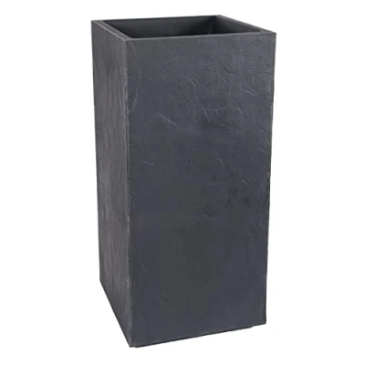 Afbeelding van EDA Plantenbak Vulcania stone effect antraciet 39,5 x 80 cm 31 liter