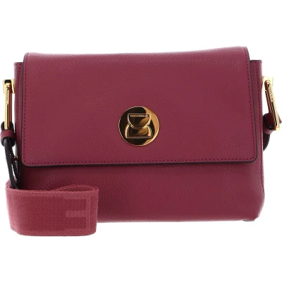 Afbeelding van COCCINELLE Leren Schoudertas Liya Signature Handbag Grained Leather Rosewood (rood)paars