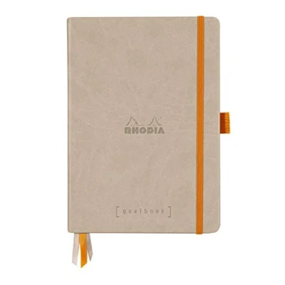 Afbeelding van Rhodia 118574C notitieboekje Goalbook (DIN A5, 14,8 x 21 cm, dot, praktisch en trendy, met stevig deksel, 90 g wit papier, 120 vellen) 1 stuk, beige