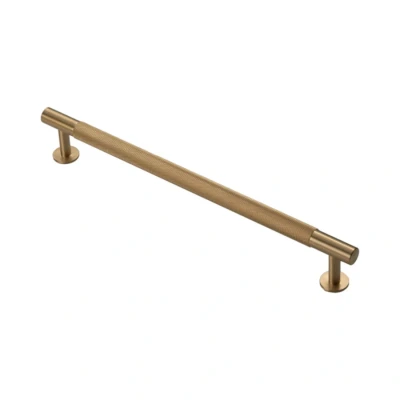 Afbeelding van Fingertip Designs Meubelgreep &quot;Knurled&quot; 224mm Satijn messing