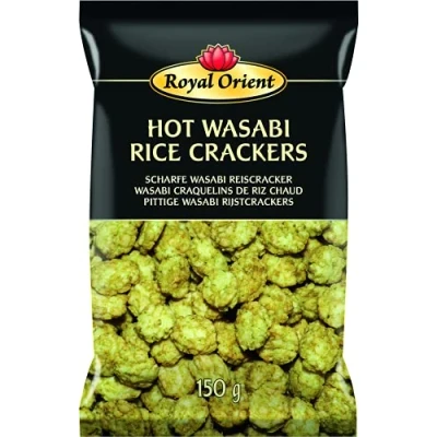 Afbeelding van ROYAL ORIENT Scherpe Wasabi Rijstcrackers (1 X 150 GR)