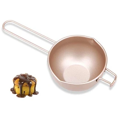 Afbeelding van Waterbadpan met schenktuit, pot voor kaarsen, waterbad chocolade, antiaanbakpan, zelfgemaakte het smelten van snoep, boter, zeep, koolstofstaal, 450 ml