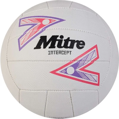 Afbeelding van Mitre Intercept Netball White/Purple/Pink 4.