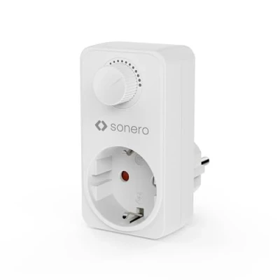 Afbeelding van sonero Dimmer stopcontact, stekkerdimmer adapter met helderheidsregelaar, alleen voor dimbare ledlampen, halogeenlampen, gloeibrinen, wit