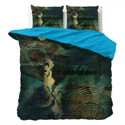 Afbeelding van Dekbedovertrek Tiandra Lits Jumeaux (240x220 cm) Groen Polyester Dessin: Sleeptime Dekbed Discounter.nl