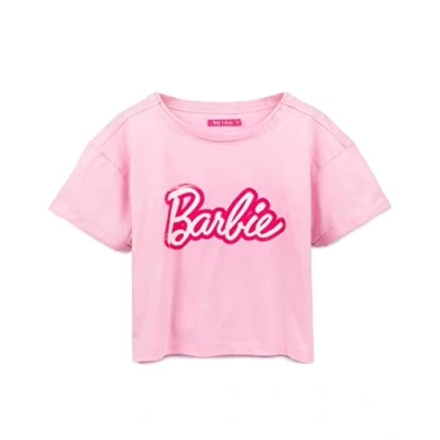 Afbeelding van Barbie Bijgesneden T shirt voor Dames mode pop retro logo roze OF zwarte crop top fashionista kleding merchandise, roze, S