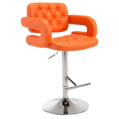 Afbeelding van Barkruk Moelv Kunstleer Chrome frame Oranje