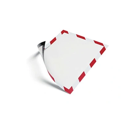 Afbeelding van Durable Duraframe Magnetic Security Ft A4, Rood/wit, 5 Stuks Multifunctionele Mapjes