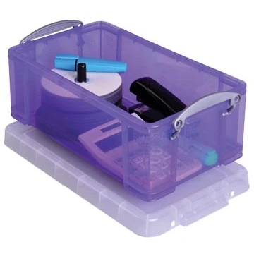 Afbeelding van Really Useful Box Opbergdoos 9 Liter, Transparant Paars