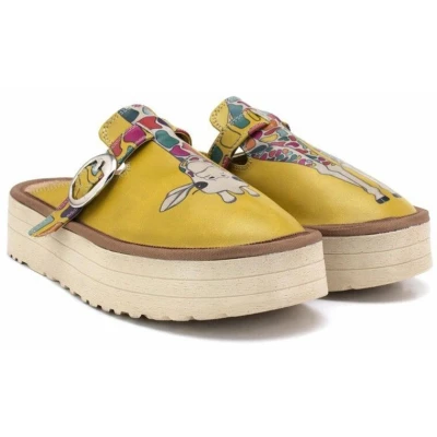 Afbeelding van Goby Giraffe Joy Platform Dames Clogs Vegan Handmade Maat 38