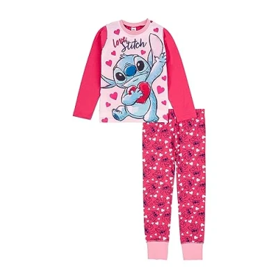 Afbeelding van Disney Lilo &amp; Stitch meisjespyjama, pyjama, pyjama set van 5 tot 15 jaar oud, Fuchsia, 12 13