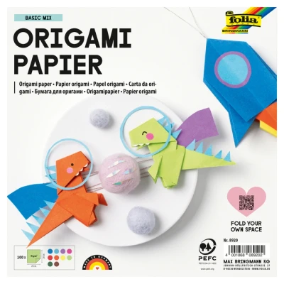 Afbeelding van folia 8920 Vouwbladen 20 x cm, 70 g/m², 100 vellen gesorteerd in 10 intense kleuren, ideaal voor papiervouwen en andere creatieve knutselwerken