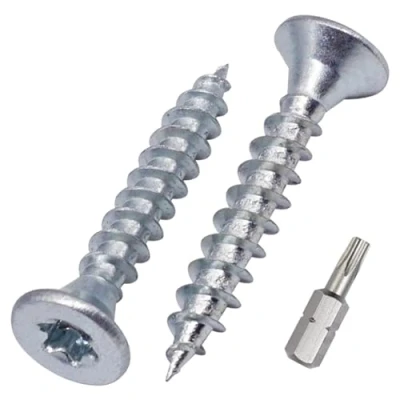 Afbeelding van SKIR&#039;CO (100 stuks) verzinkte stalen houtschroeven 4,0 x 25 mm, torxkop, verzonken kop, spaanplaatschroeven, volledige schroefdraad