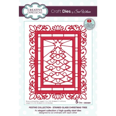 Afbeelding van Creative Expressions Festive Snijmal Stained Glass Christmas Tree