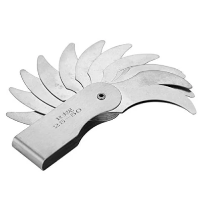 Afbeelding van Radiusmeter, Roestvrijstalen Radiusfreesmeter Extern Intern Concaaf Convex Meetinstrument Met Duidelijke Markering en Roestbescherming(R25 50MM)