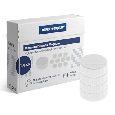 Afbeelding van Magnetoplan Magneet Discofix Magnum (Ø x h) 34 mm 13 rond Wit 10 stuk(s) 1660000