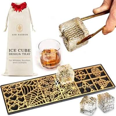 Afbeelding van Ice Designer Tray Craft Moderne Mallen voor Whisky, Bourbon &amp; Cocktails in 5 seconden Whisky Mold Cube Stempel Barman Accessoires Clear van Ash Harbor (Holidays)