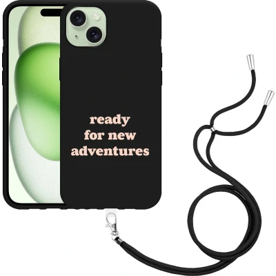 Afbeelding van Cazy Hoesje met koord Zwart geschikt voor iPhone 15 Plus New Adventures