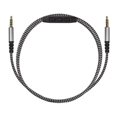 Afbeelding van kwmobile koptelefoonkabel geschikt voor Over Ear Koptelefoon Reservekabel 150 cm Met microfoon en volumeregelaar 3,5 mm aansluiting