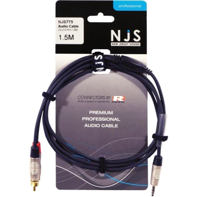 Afbeelding van NJS 3,5 mm Stereo Audio Jack naar 2 x Tulp (RCA) kabel (1,5 Meter)