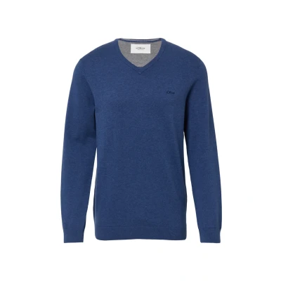 Afbeelding van s.Oliver MIT Logostickere Trui, Heren, Maat: Large, Royalblau