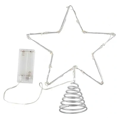 Afbeelding van Ginger Ray Zilveren piek voor de kerstboom met lichtjes