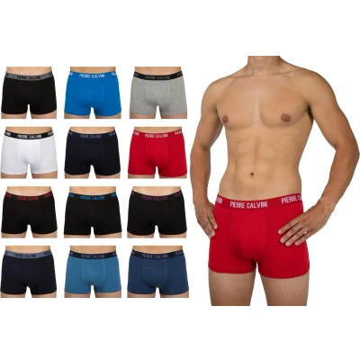 Afbeelding van Pierre Calvini Boxershort Heren Ondergoed 12 Stuks Maat XL Classic Kleuren Boxershorts Korte Pijp