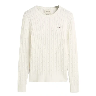 Afbeelding van GANT Stretch Cable C NECK Trui, Dames, Maat: 3XL, Eggshell