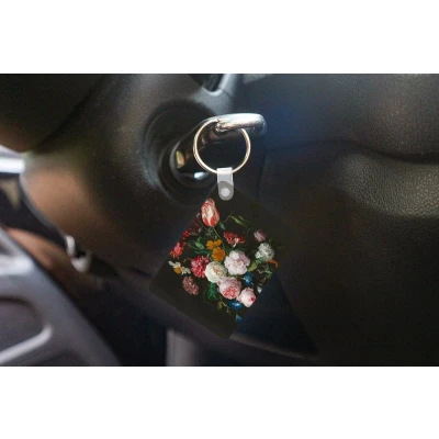 Afbeelding van Sleutelhanger Stilleven met bloemen in een glazen vaas Schilderij van Jan Davidsz. de Heem Uitdeelcadeautjes Plastic