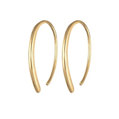 Afbeelding van Elli Creolen Pull Through Geo Basis damesoorbellen in 925 sterling zilver