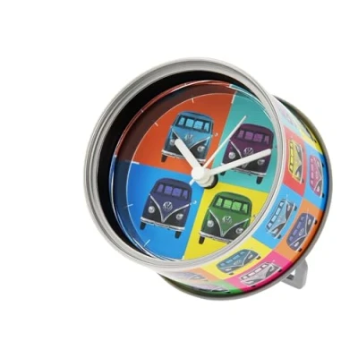 Afbeelding van BRISA VW Collection tafelklok, Volkswagen magneetklok, MyClock ook personaliseerbaar, fotocadeau, Fan verzamelstuk (Bulli fronten/multicolor)