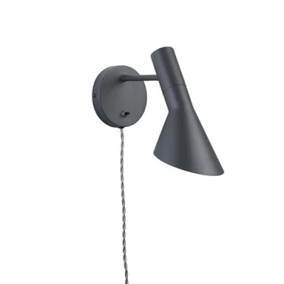 Afbeelding van B·LED BARCELONA LED BarcelonaLED wandlamp met kabelstekker en schakelaar leeslamp modern elegant design Scandinavisch verstelbaar grijs voor slaapkamer E27