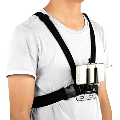 Afbeelding van Bindpo Borstharnas voor camera, verstelbare borstbandhouder, borstbevestiging met clip Gopro OSMO actiecamera mobiele telefoon