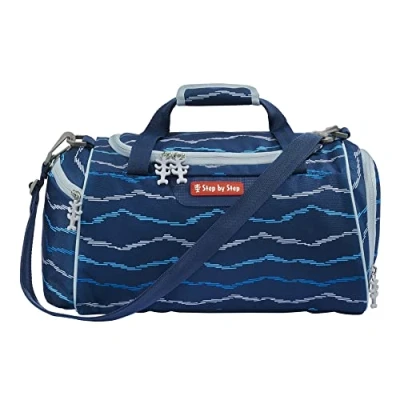 Afbeelding van Step by Sporttas, met vak voor natte was, afneembare draagriem, verstelbare schouderriem, vanaf de eerste klas, 13 liter, Soccer Lars blauw grijs