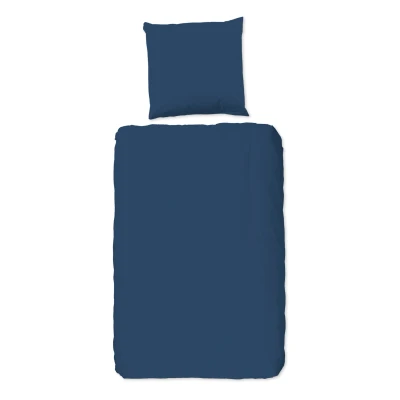 Afbeelding van Donkerblauw Dekbedovertrek 135x200 cm 1 Persoons 100% Katoen Luxe en Ademend