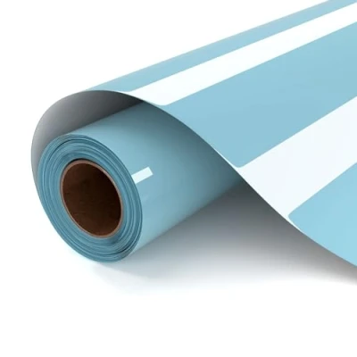 Afbeelding van UIOK vinyl om op te strijken, voor stoffen, lichtblauw, thermoviniel, 30,5 x 182 cm, opstrijkbare vinyl, Cricut, thermisch HTV T shirts,