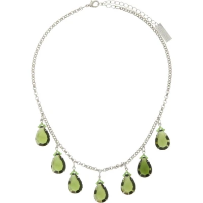 Afbeelding van Behave Ketting met groene druppelvormige hangers