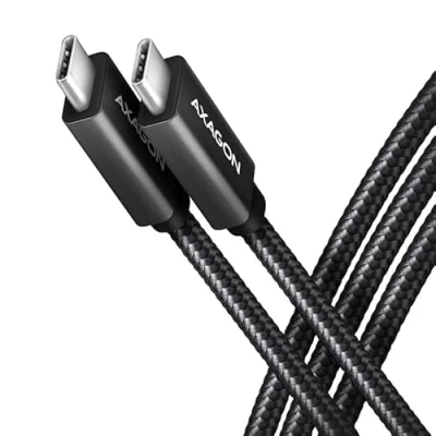 Afbeelding van AXAGON BUCM32 CM10AB cable USB C &lt; &gt; 3.2 Gen 2, 1m, PD 100W, 5A, 4K HD, ALU, braid, Black *USBCM
