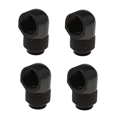Afbeelding van the Lord of Tools 4 x 90 graden G1/4 verbindingsstuk gebogen buis met schroefdraad van verchroomd messing voor zacht en hard pc waterkoelsysteem