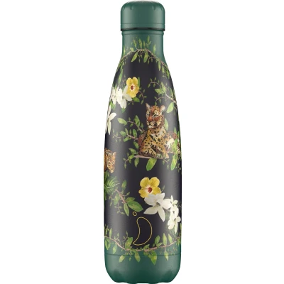 Afbeelding van Thermosfles Groen Leopard Flower 500ml RVS Chilly&#039;s Tropical Edition 7 X 26 Cm Nice thingZ