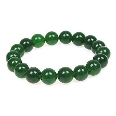 Afbeelding van MJDCB 10 mm Natuurlijke Donkergroene Jade Armband Energiegenezende Kralen